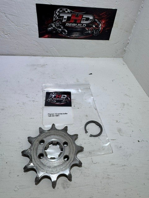 Pignon sortie de boite 12 dents OEM KAWASAKI 125 KX 1983 à 1993 référence 131441049 Occasion