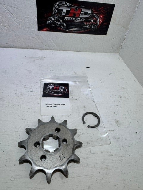 Pignon sortie de boite 12 dents OEM KAWASAKI 125 KX 1983 à 1993 référence 131441049 Occasion